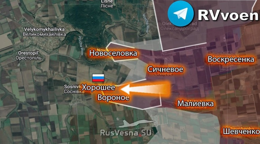 Минобороны: армия России освободила населённый пункт Хорошее в Днепропетровской области