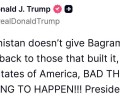 Президент США Трамп потребовал вернуть США авиабазу Баграм, база изначально строилась при СССР