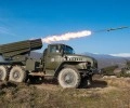 Уничтожение крупной партии боеприпасов врага в районе Красноармейска с помощью Града