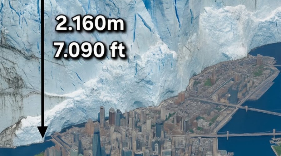 Толщина антарктического льда достигает почти пяти километров