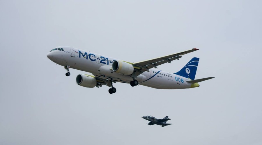 В России испытали второй импортозамещённый самолёт МС-21 с ПД-14