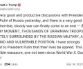 Трамп о разговоре с Путиным: есть шанс на завершение войны, но украинские войска в опасности