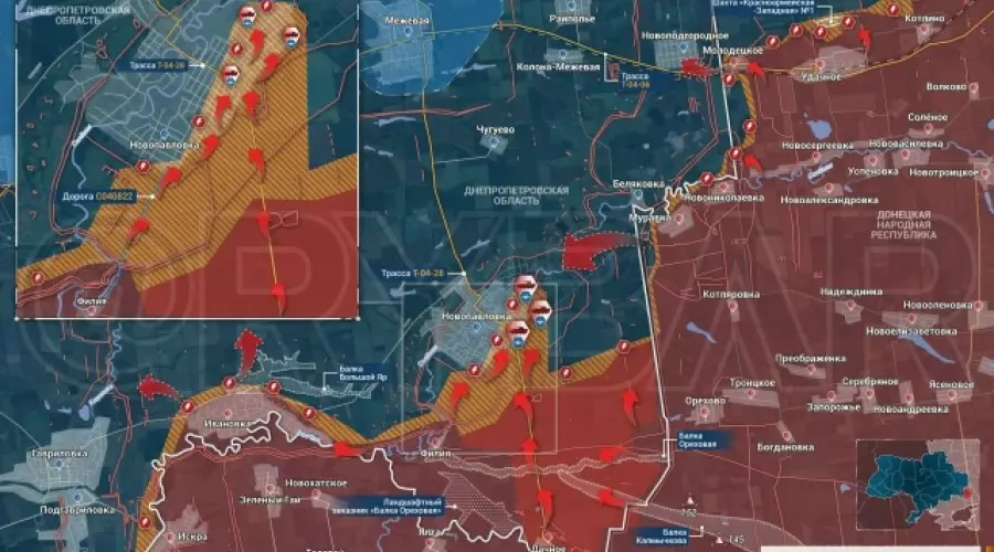 Сообщается о продвижении российских сил в районе Новопавловки